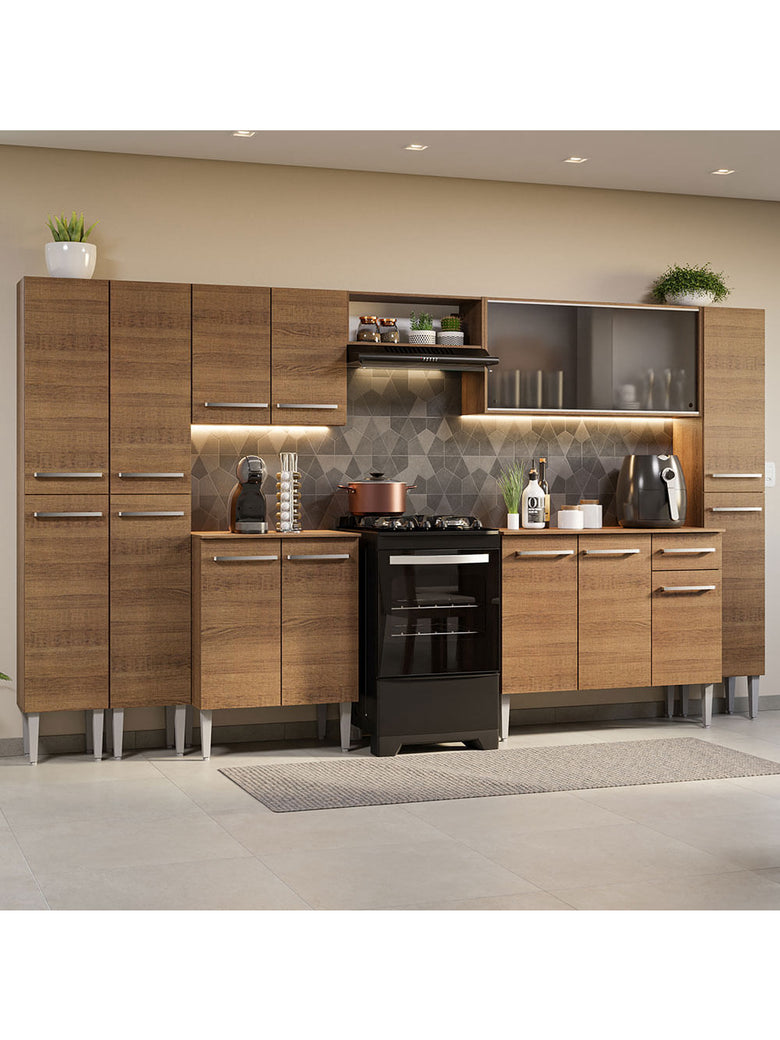 Armário de Cozinha Completa 325cm Rustic Emilly Madesa 03