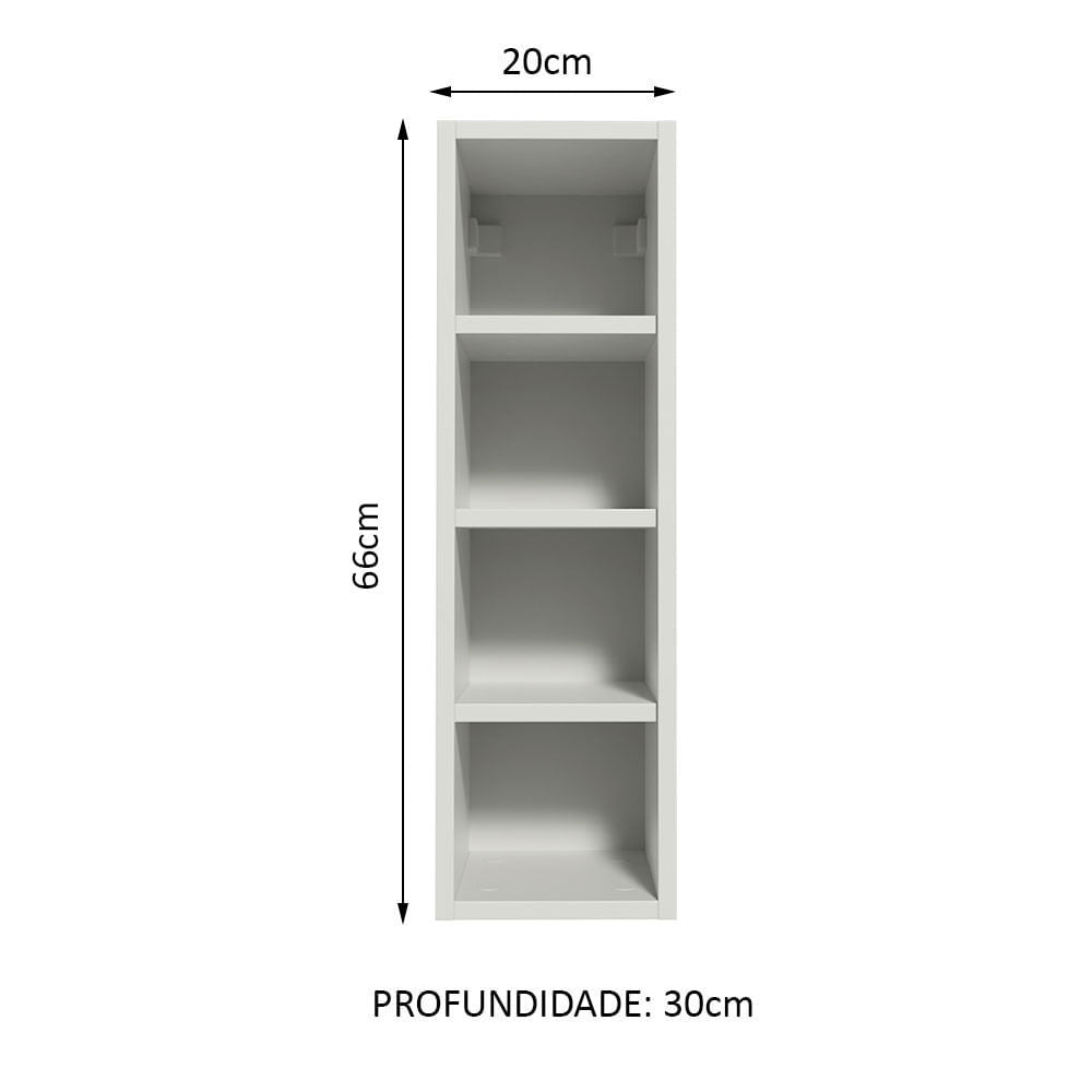 Adega 20 cm com 4 Nichos para Cozinhas Branco Madesa - Branco