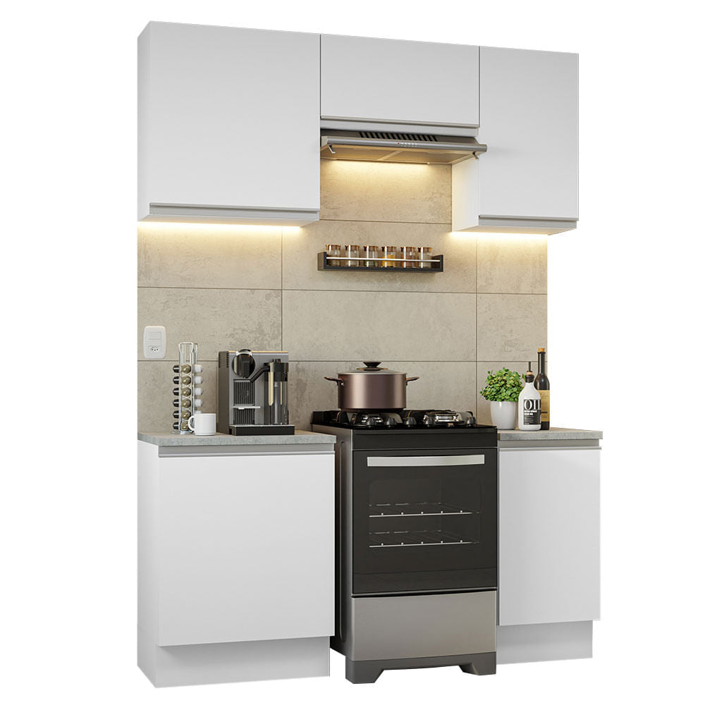 Armário de Cozinha Compacta 160cm Branco Glamy Madesa 07 - Branco