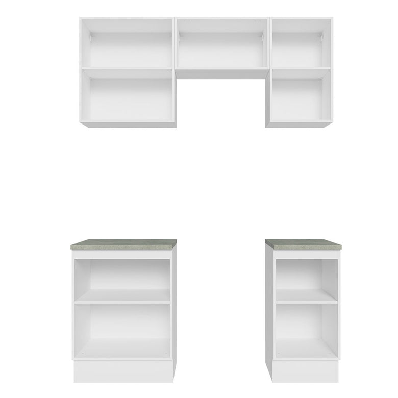 Armário de Cozinha Compacta 160cm Branco/Preto Glamy Madesa 07