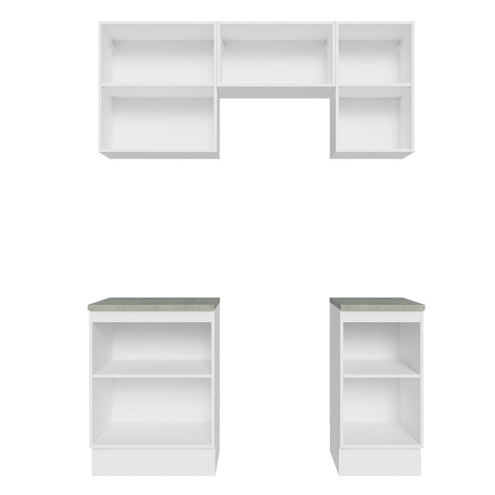 Armário de Cozinha Compacta 160cm Branco/Rustic Glamy Madesa 07