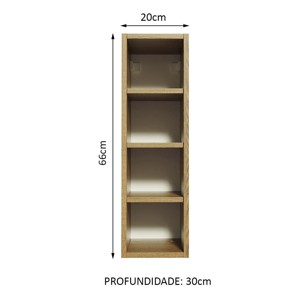 Adega 20 cm com 4 Nichos para Cozinhas Rustic Madesa - Rustic