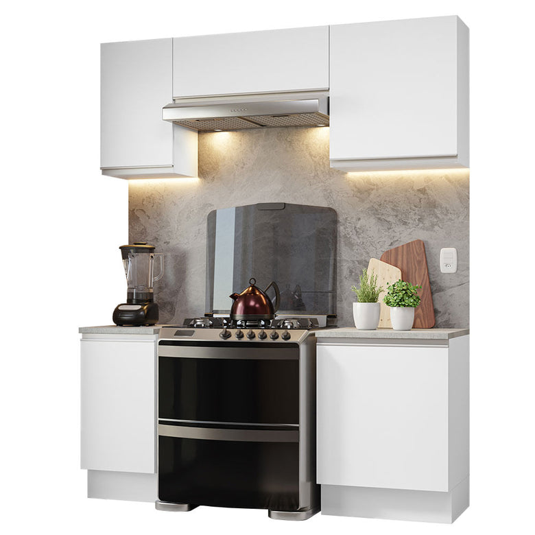 Armário de Cozinha Compacta 180cm Branco Glamy Madesa 12