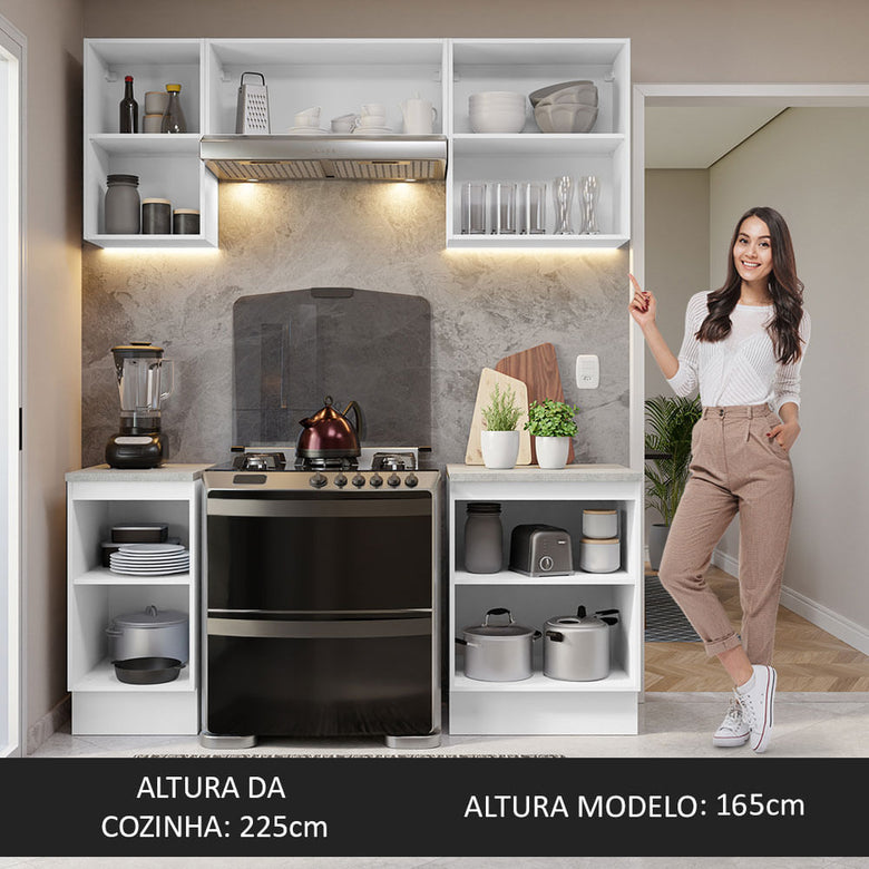 Armário de Cozinha Compacta 180cm Branco Glamy Madesa 12
