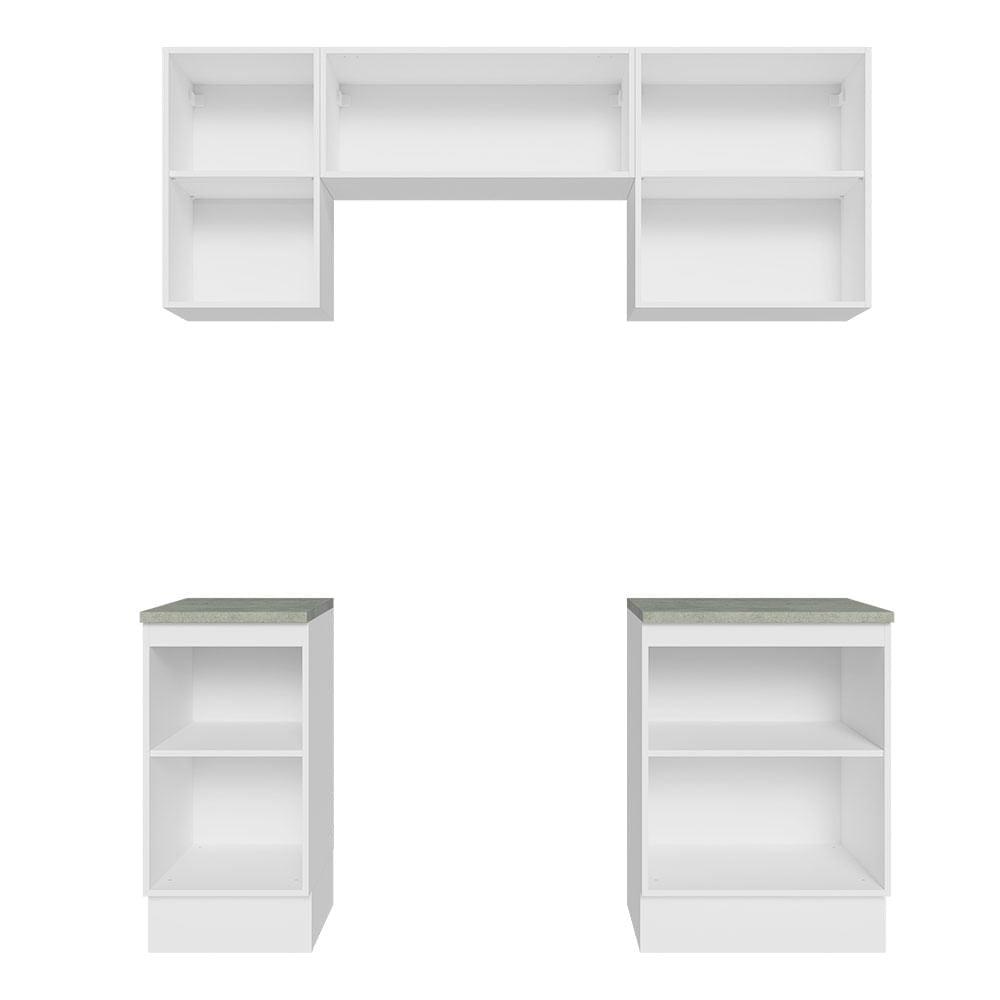 Armário de Cozinha Compacta 180cm Branco/Preto Glamy Madesa 12