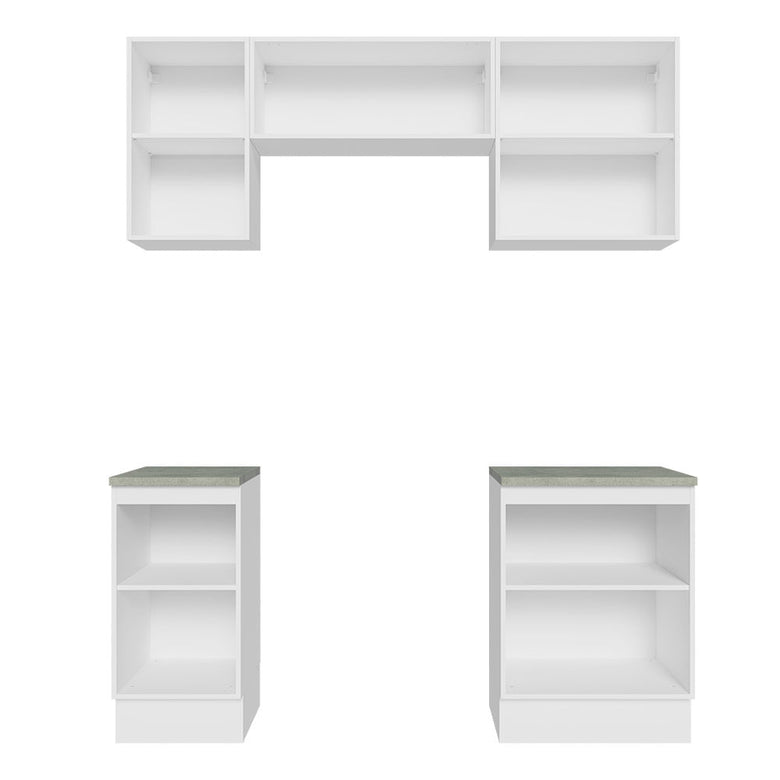 Armário de Cozinha Compacta 180cm Branco/Preto Glamy Madesa 12