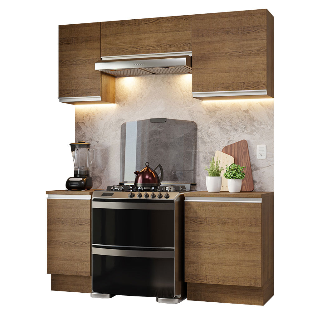 Armário de Cozinha Compacta 180cm Rustic Glamy Madesa 12 - Rustic