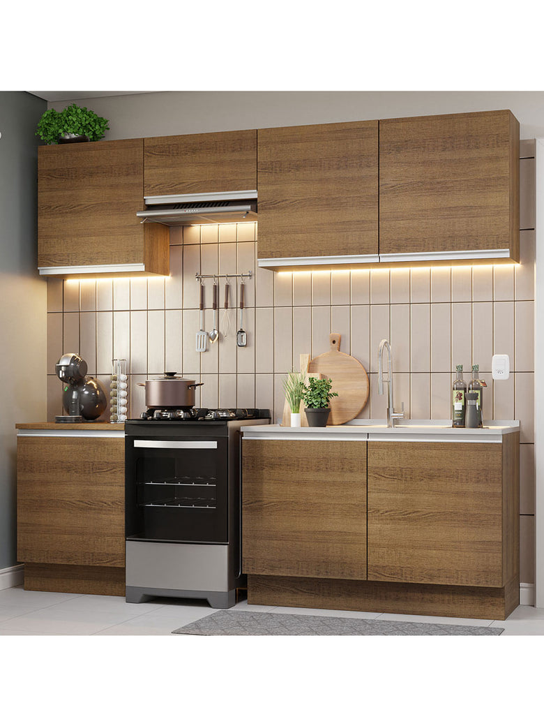 Armário de Cozinha Completa 240cm Rustic Glamy Madesa 09