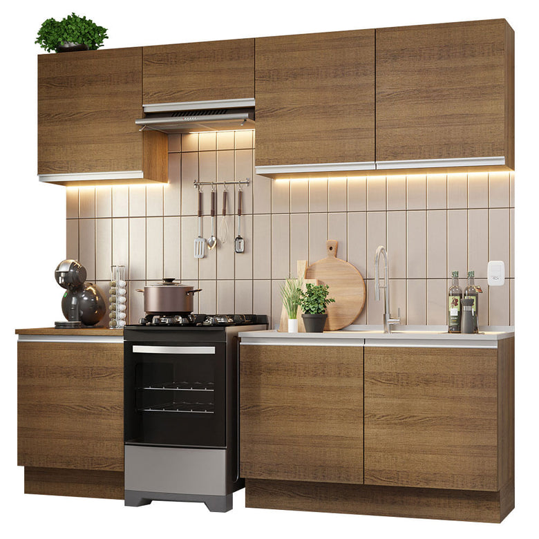 Armário de Cozinha Completa 240cm Rustic Glamy Madesa 09
