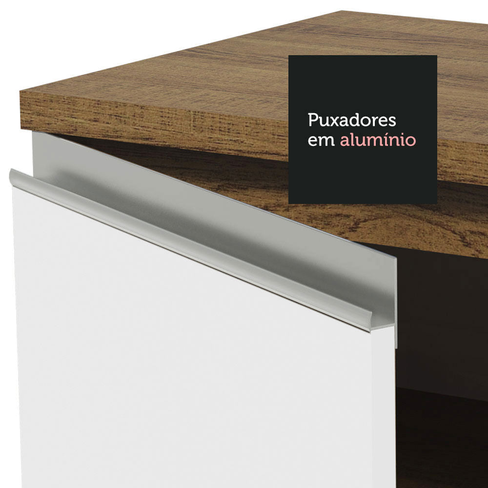 Armário de Cozinha Completa 240cm Rustic/Branco Glamy Madesa 09