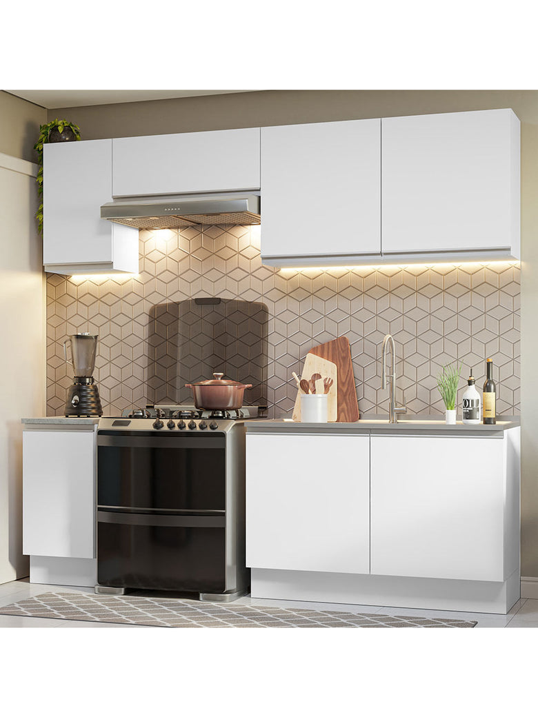 Armário de Cozinha Completa 240cm Branco Glamy Madesa 10