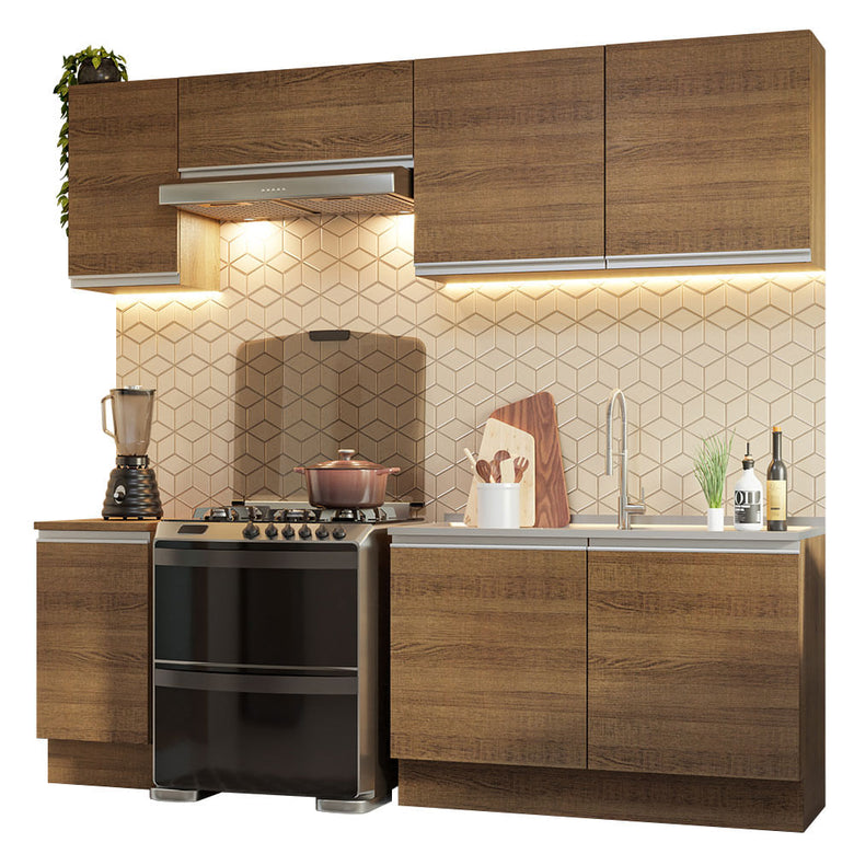 Armário de Cozinha Completa 240cm Rustic Glamy Madesa 10