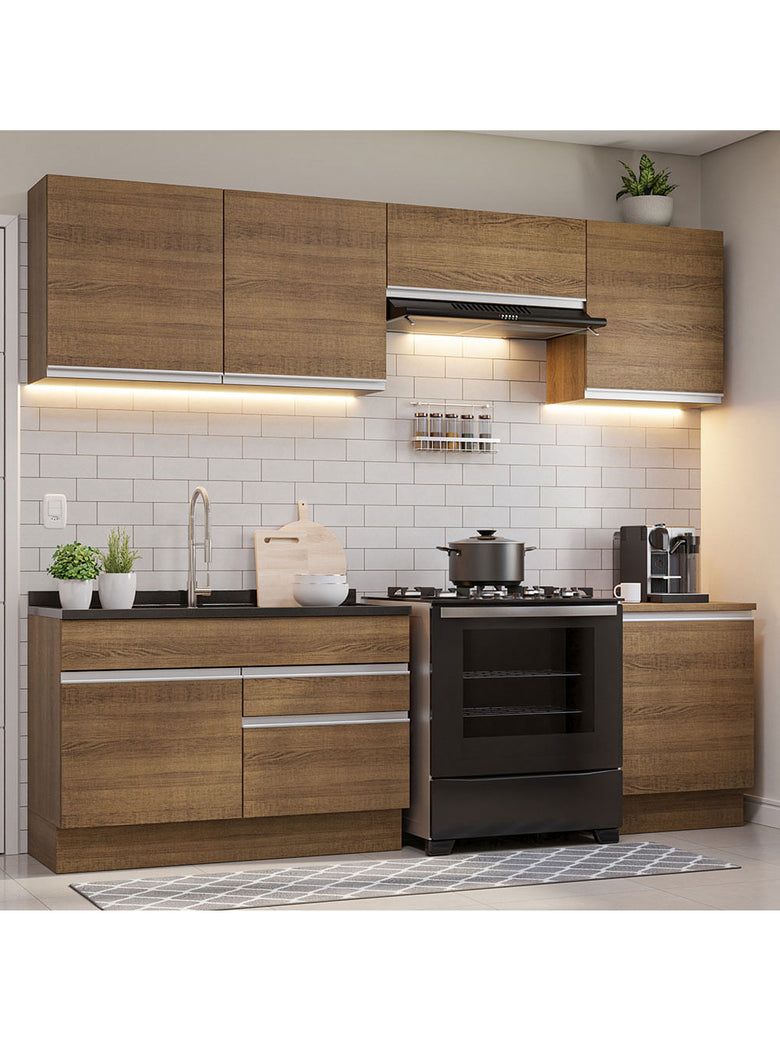 Armário de Cozinha Completa 260cm Rustic Glamy Madesa 04