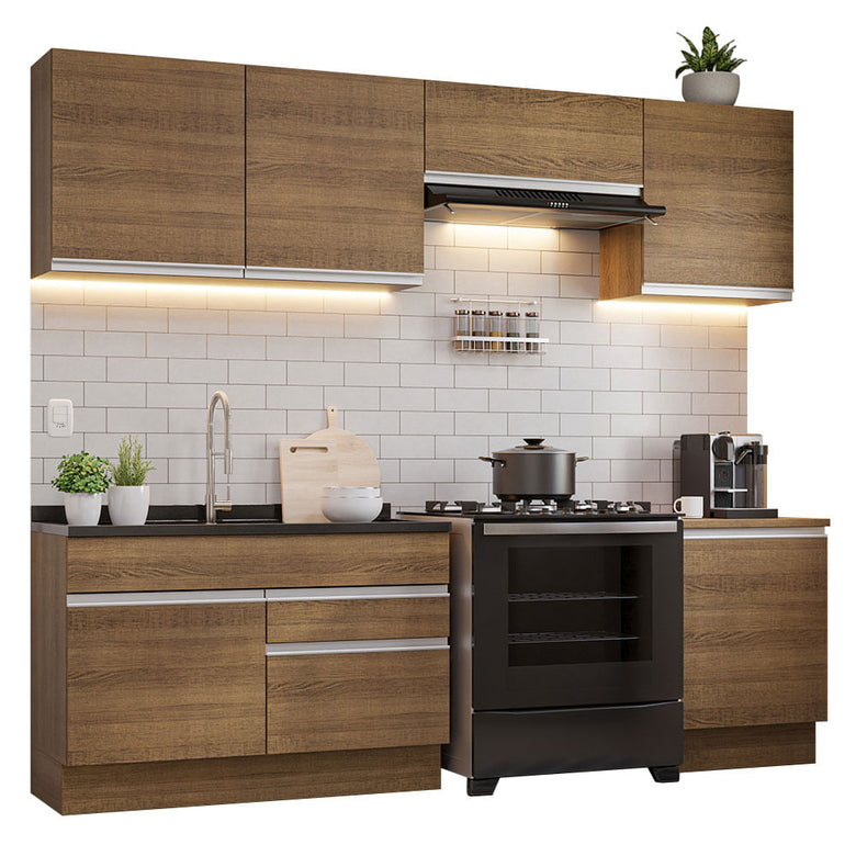 Armário de Cozinha Completa 260cm Rustic Glamy Madesa 04