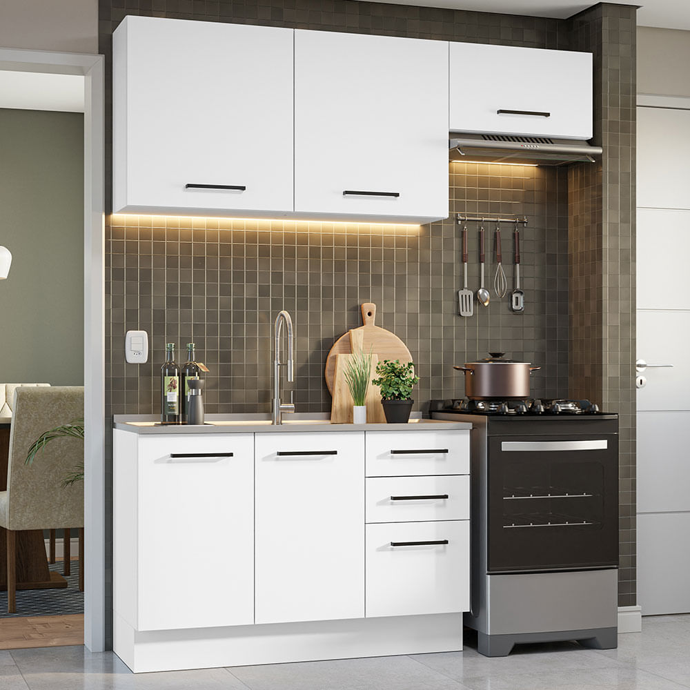 Armário de  Cozinha Compacta 180cm Branco Agata Madesa 09 - Branco