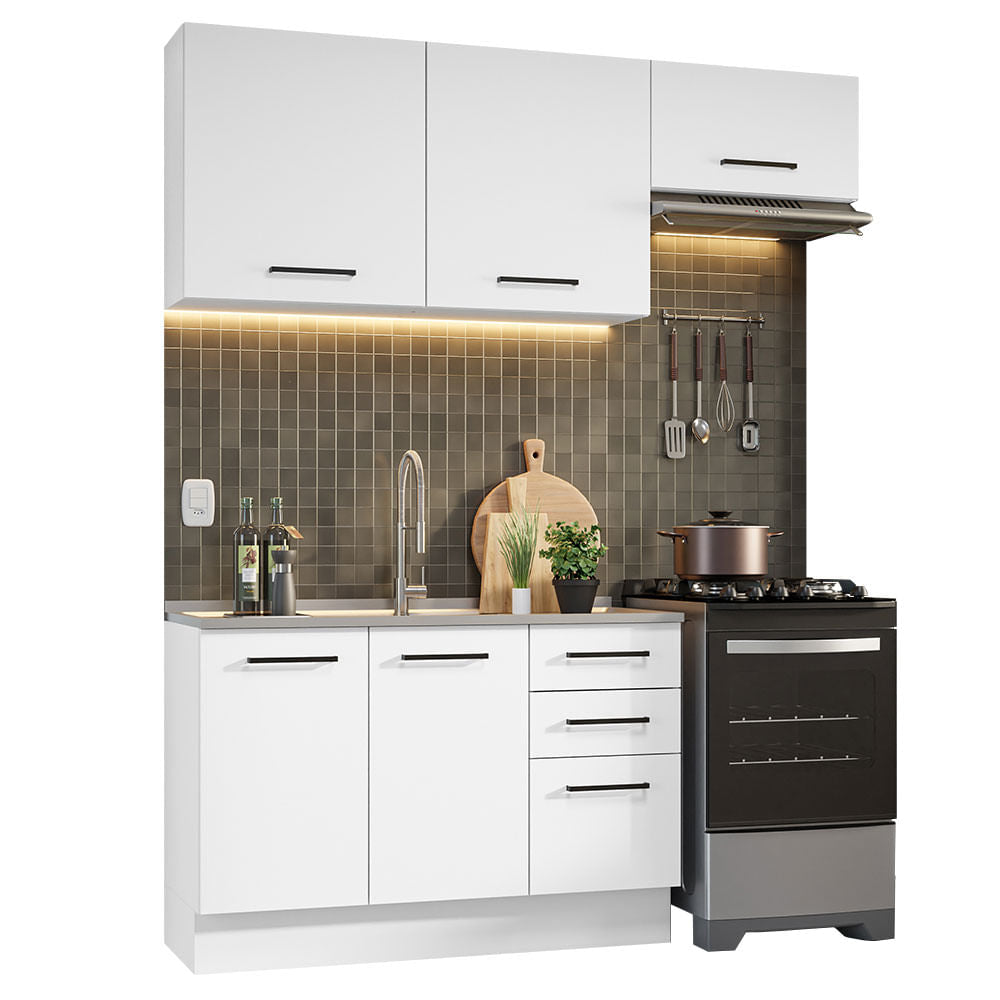 Armário de  Cozinha Compacta 180cm Branco Agata Madesa 09 - Branco