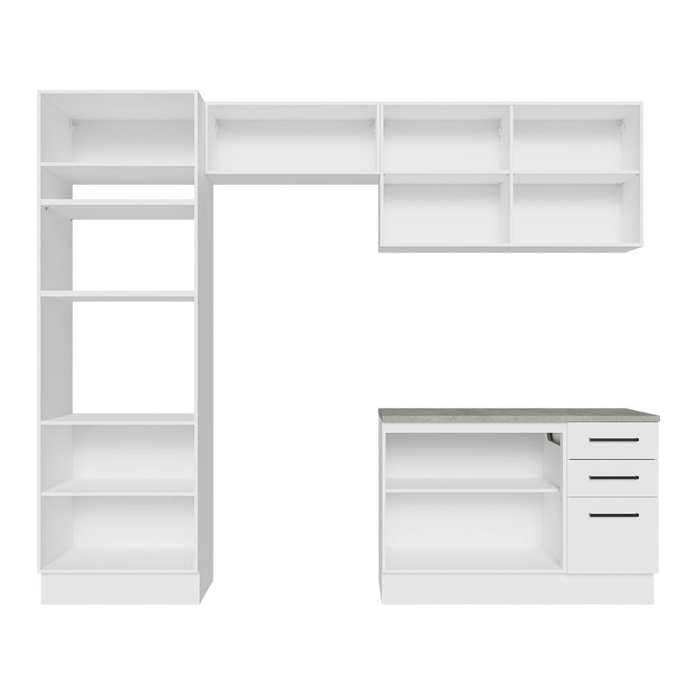 Armário de  Cozinha Completa 270cm Branco Agata Madesa 07