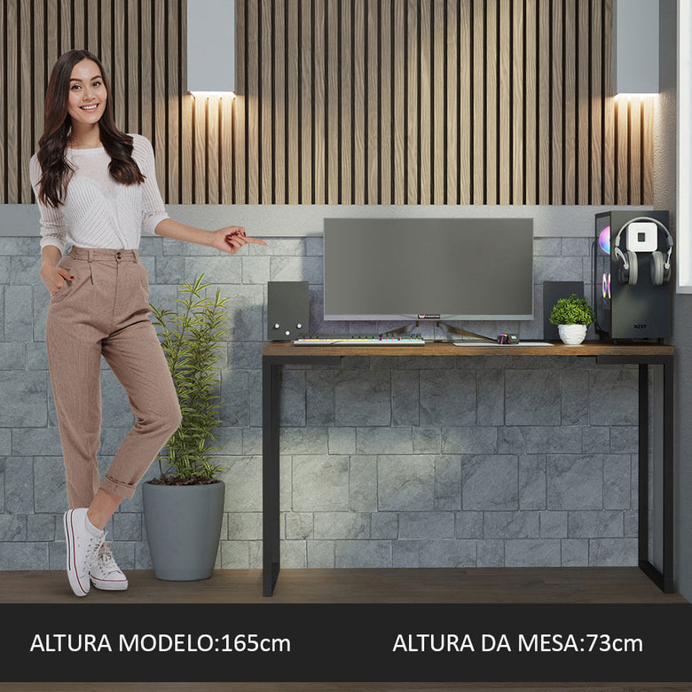 Mesa de Escritório Industrial 120cm Rustic Madesa