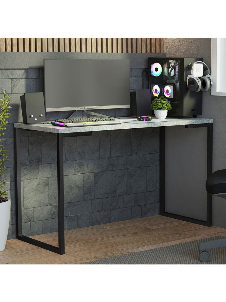 Mesa de Escritório Industrial Cinza 120cm Mood Madesa