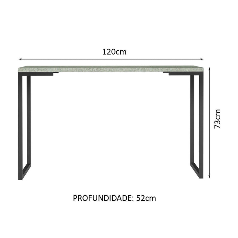 Mesa de Escritório Industrial Cinza 120cm Mood Madesa