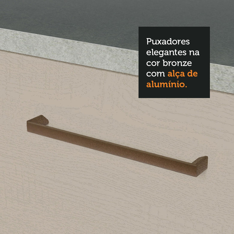 Armário Aéreo 120 cm 2 Portas Branco/Crema Agata Madesa