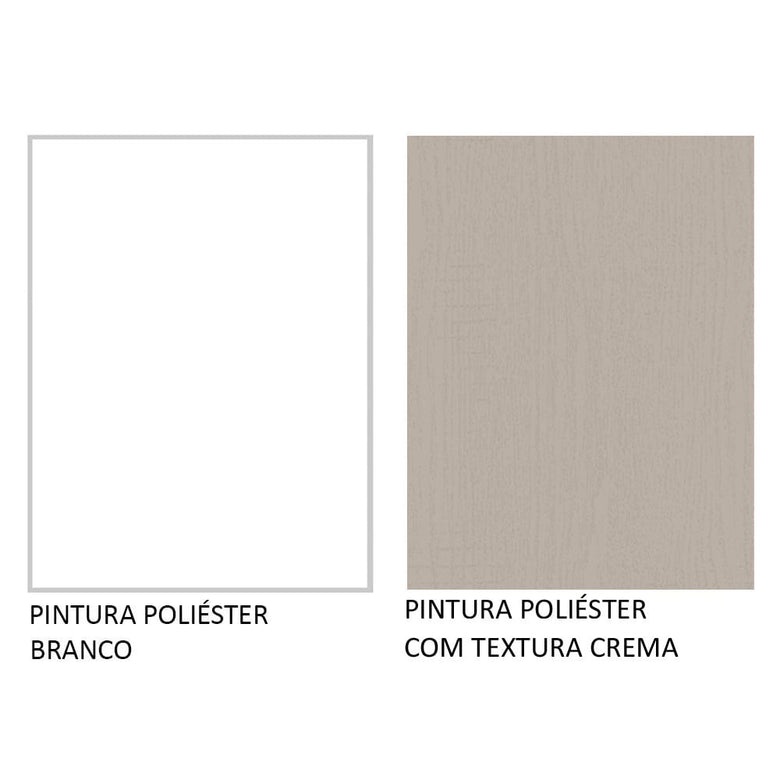 Armário Aéreo 120 cm 2 Portas Branco/Crema Agata Madesa