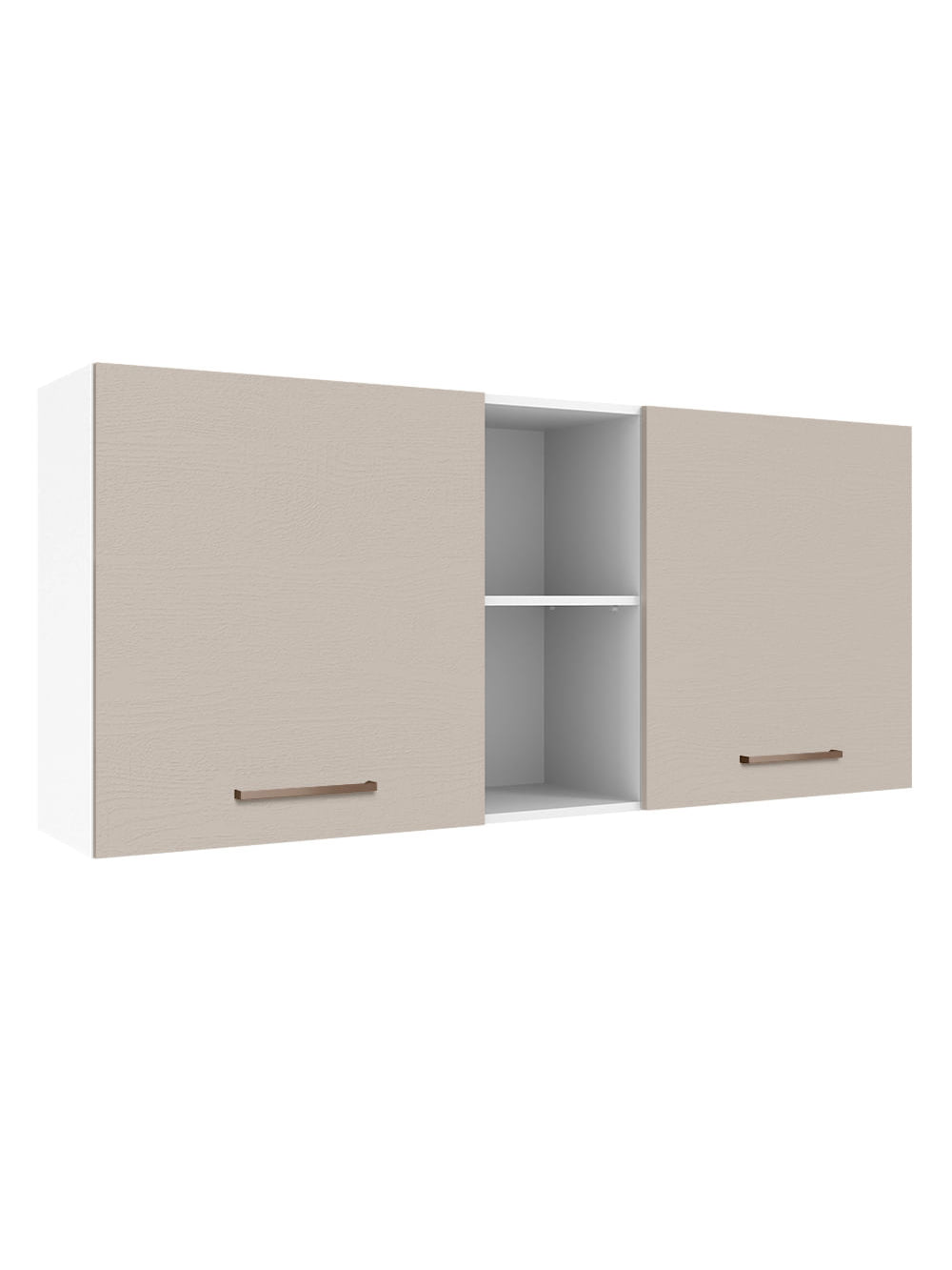 Armário Aéreo 150 cm 2 Portas e 2 Nichos Branco/Crema Agata Madesa - Branco/Crema