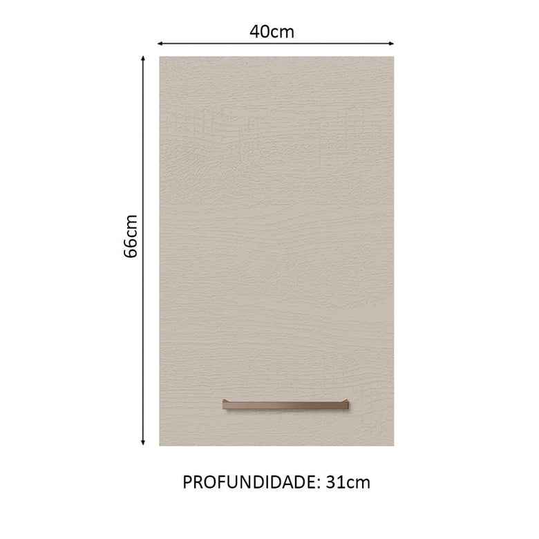 Armário Aéreo 40 cm 1 Porta Branco/Crema Agata Madesa