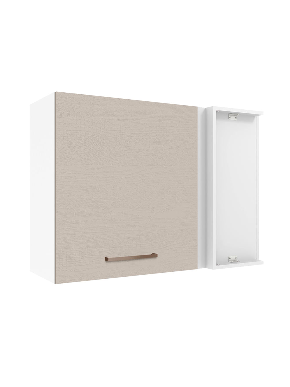 Armário Aéreo de Canto 1 Porta Branco/Crema Agata Madesa - Branco/Crema