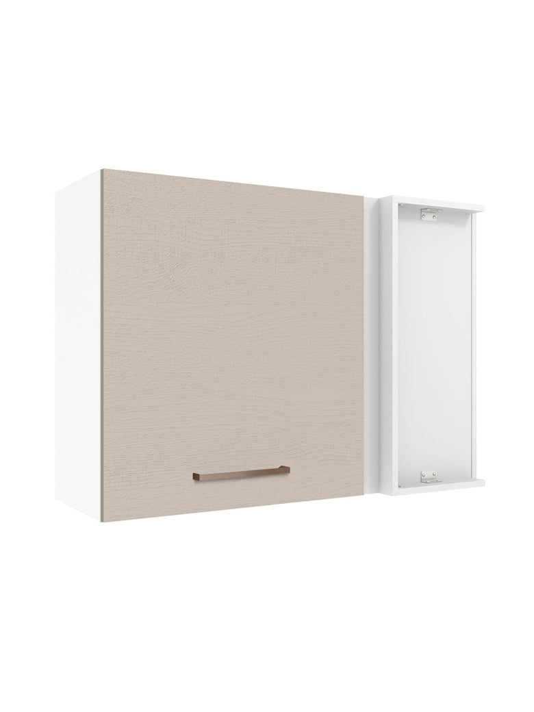 Armário Aéreo de Canto 1 Porta Branco/Crema Agata Madesa