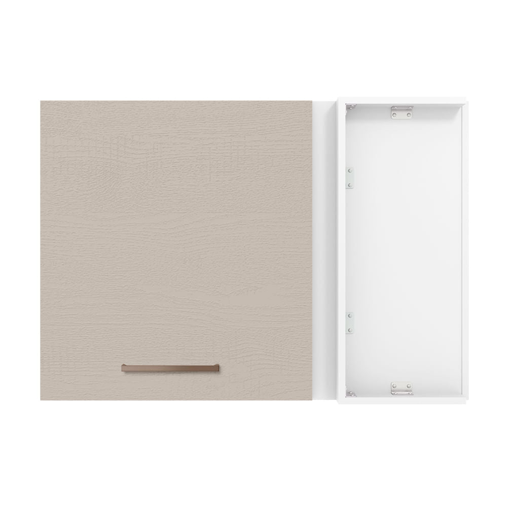 Armário Aéreo de Canto 1 Porta Branco/Crema Agata Madesa