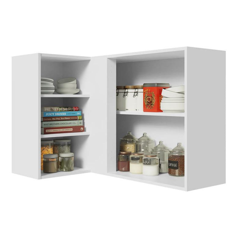 Armário Aéreo de Canto 1 Porta para linha de 60 cm de profundidade Branco/Crema Agata Madesa