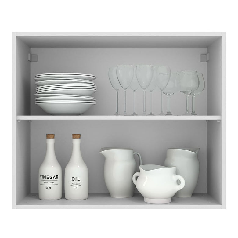 Armário Aéreo 80 cm 2 Portas Branco/Crema Agata Madesa