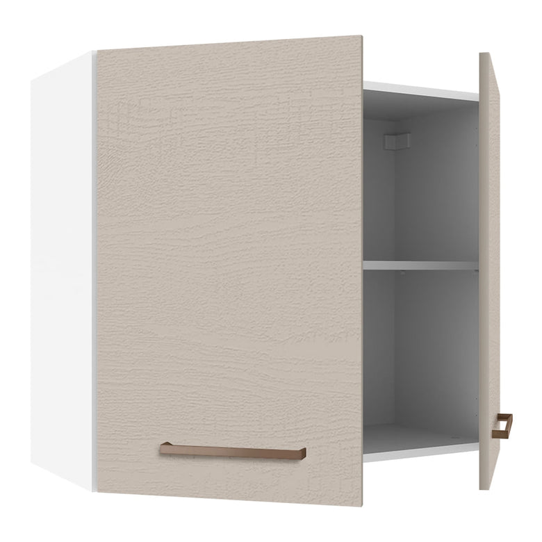 Armário Aéreo 80 cm 2 Portas Branco/Crema Agata Madesa