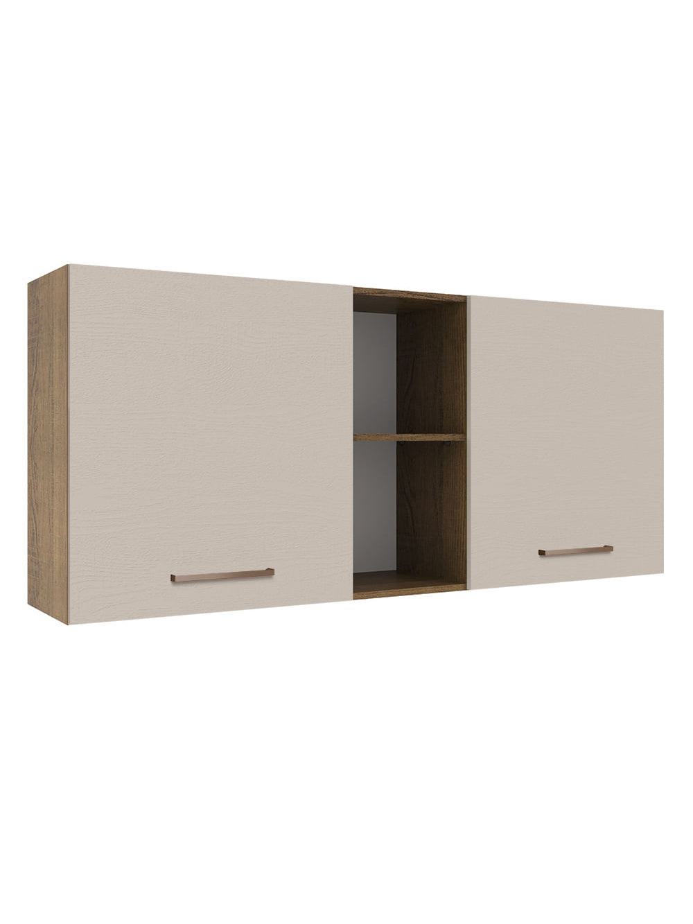 Armário Aéreo 150 cm 2 Portas e 2 Nichos Rustic/Crema Agata Madesa - Rustic/Crema