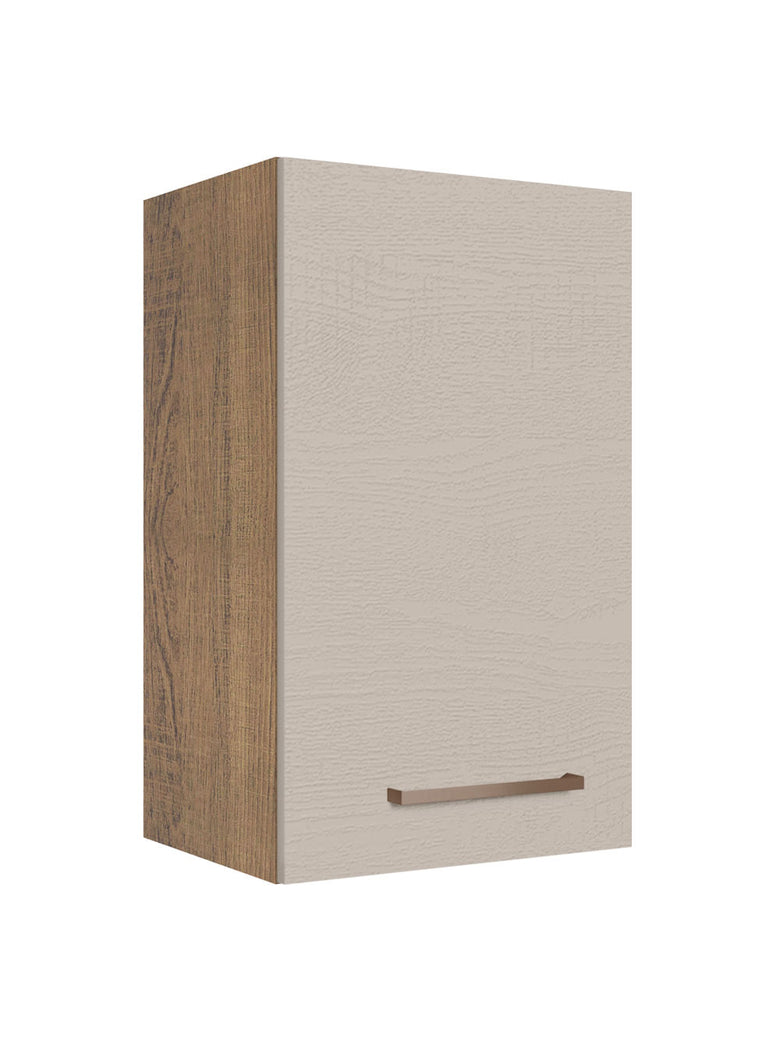 Armário Aéreo 40 cm 1 Porta Rustic/Crema Agata Madesa