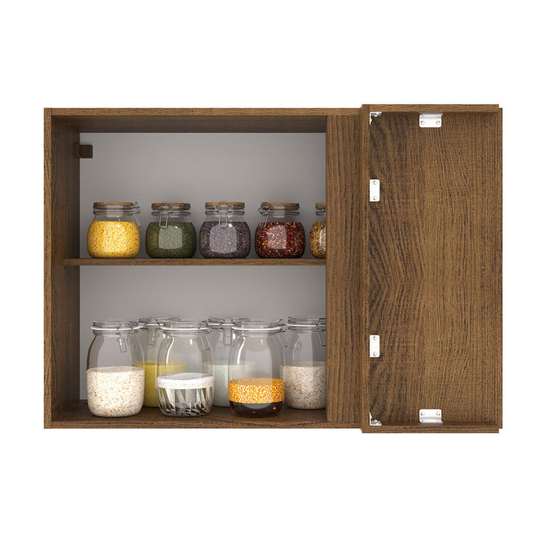 Armário Aéreo de Canto 1 Porta Rustic/Crema Agata Madesa