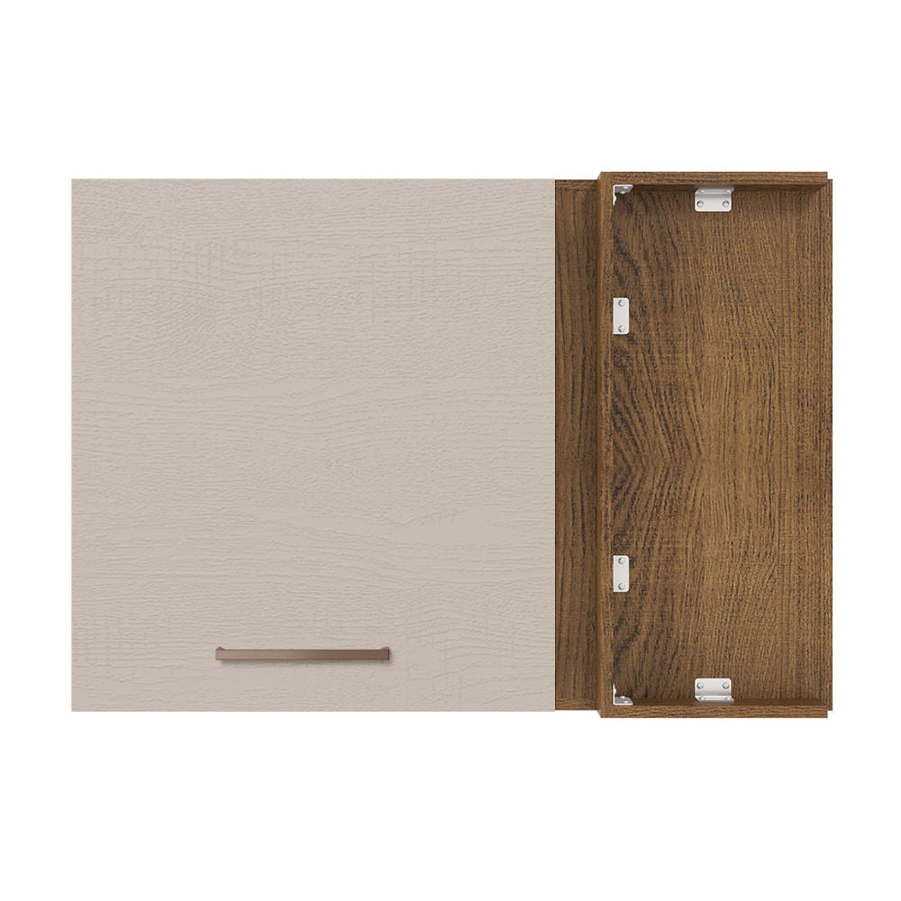 Armário Aéreo de Canto 1 Porta Rustic/Crema Agata Madesa