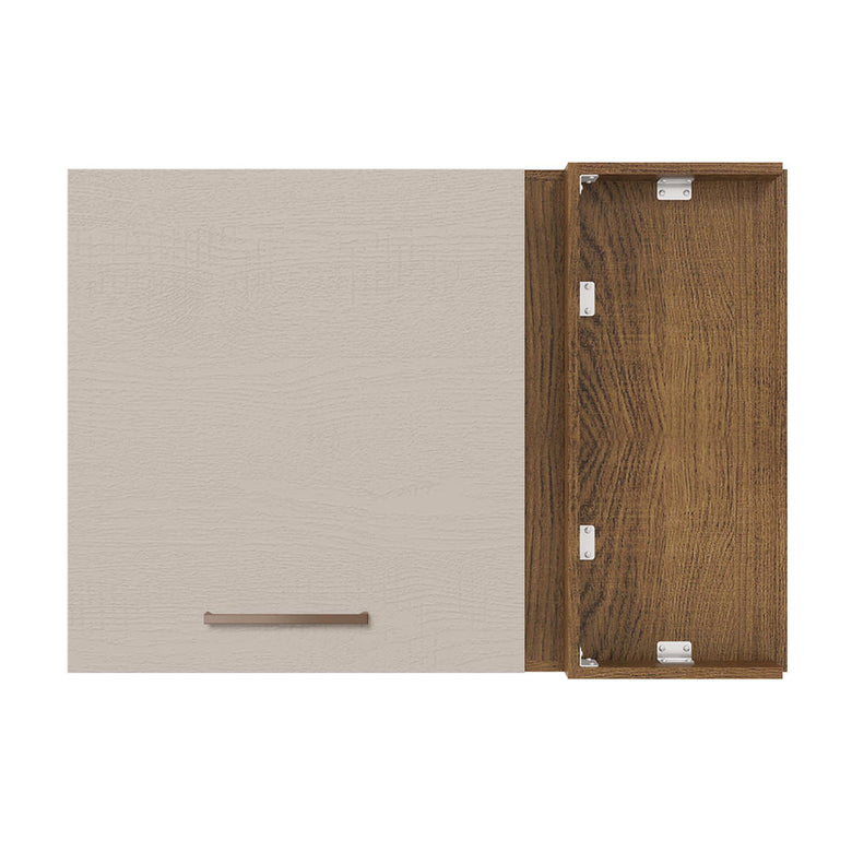 Armário Aéreo de Canto 1 Porta Rustic/Crema Agata Madesa