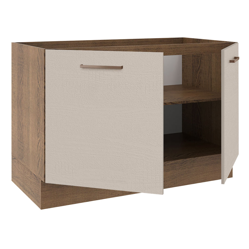 Balcão Gabinete de Pia 2 Portas Rustic/Crema Agata Madesa