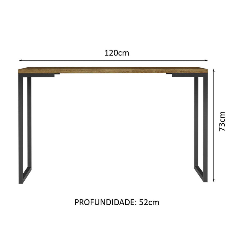 Conjunto Escritório Home Office com Mesa Industrial + Estante Escada Rustic/Preto Madesa