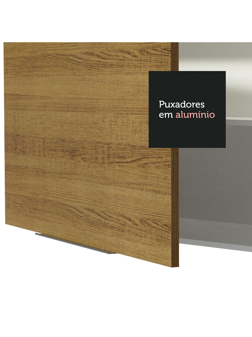 Armário Aéreo 70 cm 2 Portas Branco/Rustic Stella Madesa
