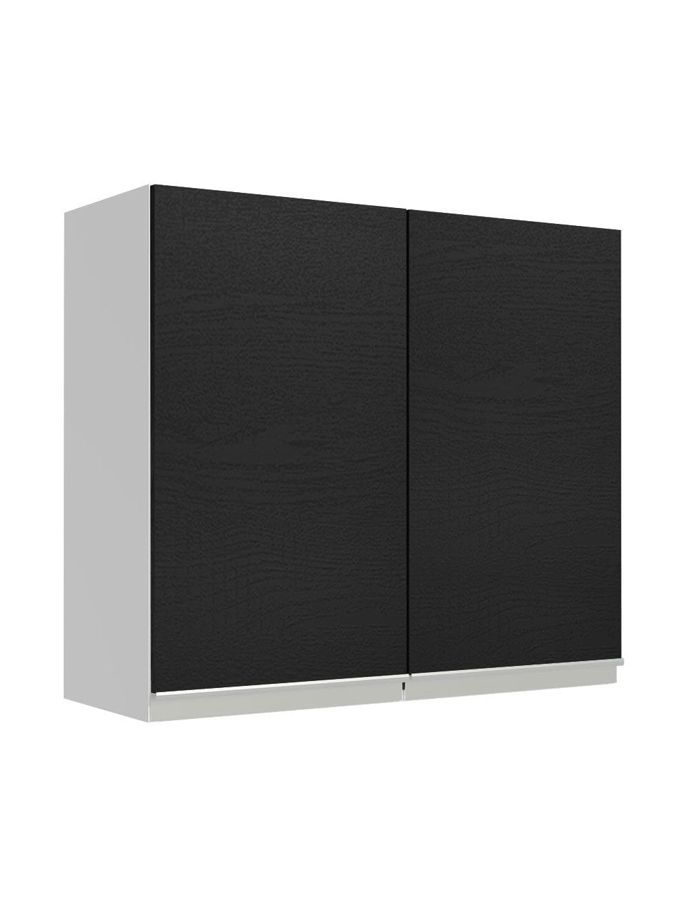 Armário Aéreo 70 cm 2 Portas Branco/Preto Glamy Madesa - Branco/Preto