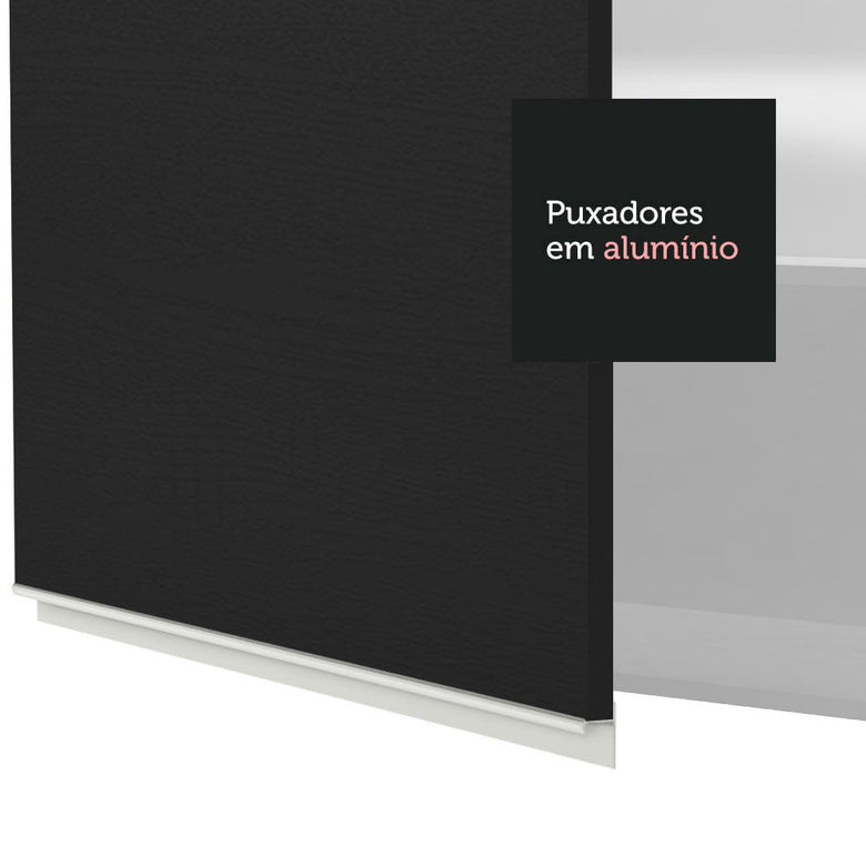 Armário Aéreo 70 cm 2 Portas Branco/Preto Glamy Madesa