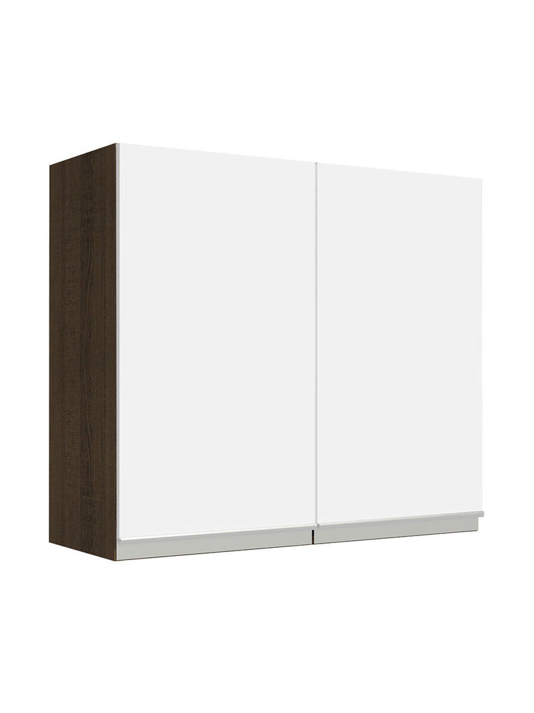 Armário Aéreo 70 cm 2 Portas Rustic/Branco Glamy Madesa