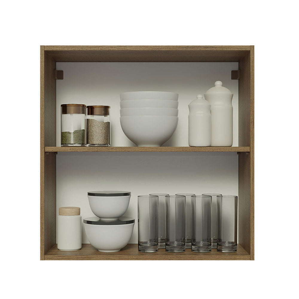 Armário Aéreo 70 cm 2 Portas Rustic/Branco Glamy Madesa