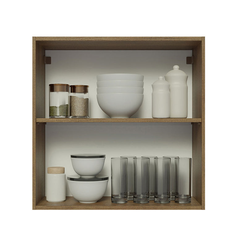 Armário Aéreo 70 cm 2 Portas Rustic/Branco Glamy Madesa