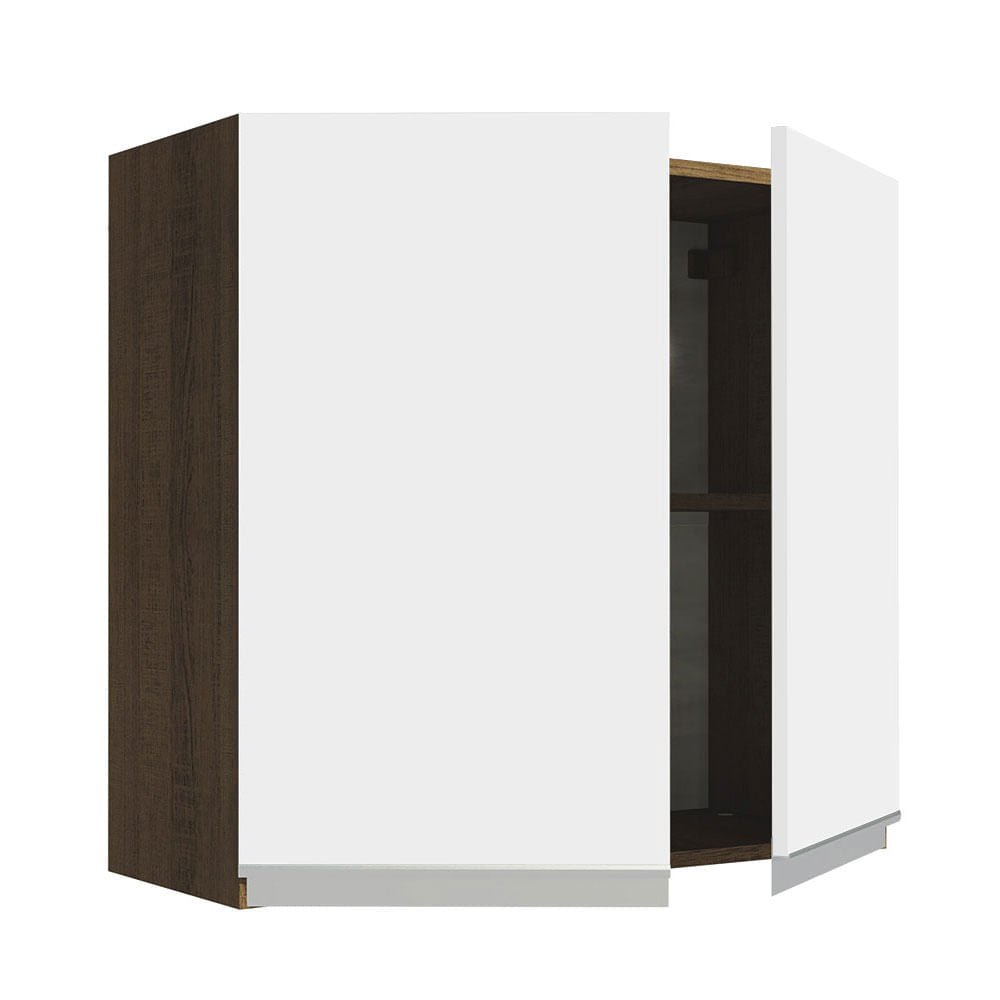 Armário Aéreo 70 cm 2 Portas Rustic/Branco Glamy Madesa