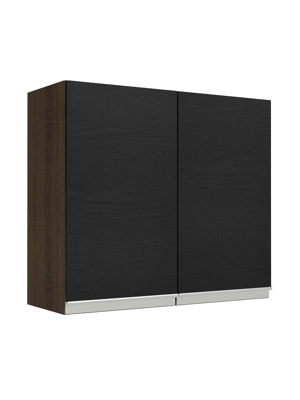 Armário Aéreo 70 cm 2 Portas Rustic/Preto Glamy Madesa - Rustic/Preto