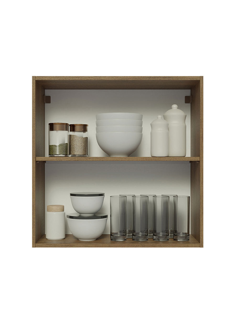 Armário Aéreo 70 cm 2 Portas Rustic/Preto Glamy Madesa